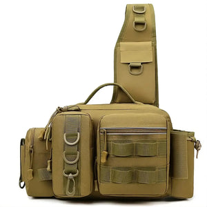 A Bolsa de Pesca Zanter Forest na cor caqui vista de frente