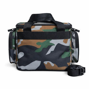 A Bolsa de Pesca Zanter Moor Camuflada Verde vista de costas