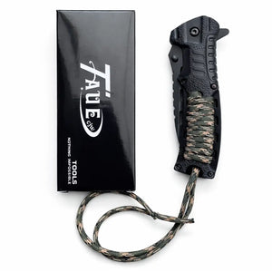 À esquerda a caixa e à direita o Canivete Tático Talon fechado