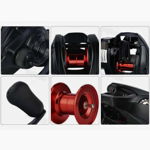 Seis imagens das partes que compõem a Carretilha de pesca Daiwa PR100H