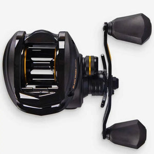 Detalhe dos discos de carbono da Carretilha Maruri Black Tamba Pro com sistema Carbon Drag