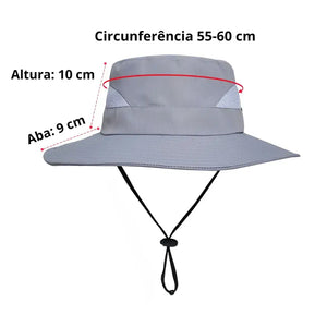 As medidas do Chapéu de Pesca Zanter Air Field