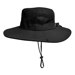 O Chapéu de Pesca Zanter Air Field na cor preto em foco