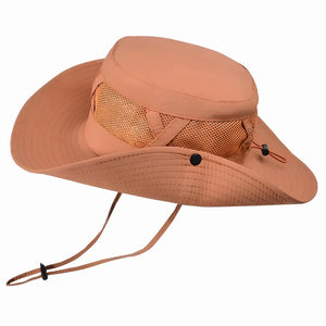 O Chapéu de Pesca Zanter Hunter na cor laranja em foco
