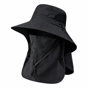 O Chapéu de Pesca Zanter Ventus na cor preta sendo mostrado na diagonal