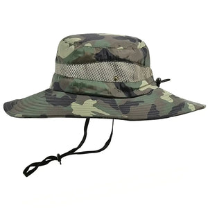 Chapéu de Pesca Zanter Camo Tatical na cor Verde Militar em foco, com o fundo branco