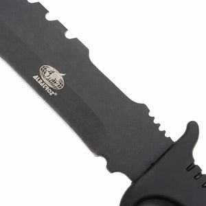 Foco na lâmina em preto fosco da Faca de Pesca Albatroz Ritf