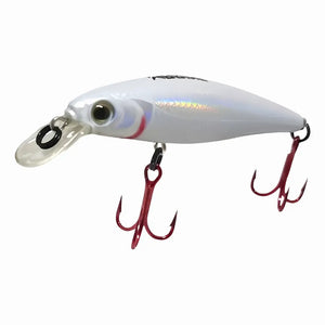 Isca Artificial Savage 85 vista de lado, com suas duas garateias na cor vermelha em destaque