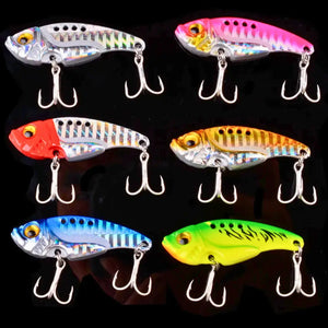 Seis Isca Artificial Metal Jig Blade Bait com o mesmo modelo e cores diferentes