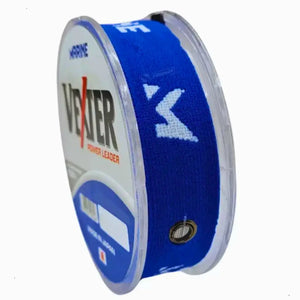 Carretel da Linha Fluorcarbono Marine Vexter visto de lado, mostrando seu pano que protege a linha e a ponta do fio amostra