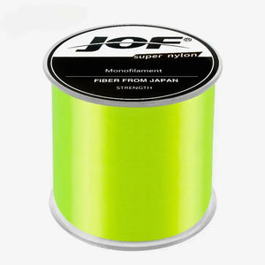 Carretel da Linha Monofilamento Jof Predator na cor amarela em foco