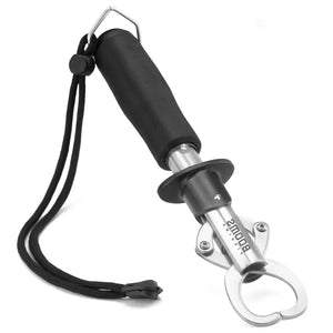 Alicate de Contenção Booms Gripper visto do lado esquerdo, com suas pinças viradas para baixo e com seu cordão de segurança