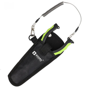 Alicate de pesca bico longo booms carbon dentro da sua bainha e com seu cordão amostra