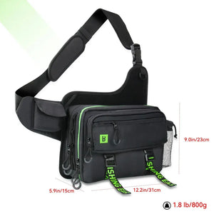 Medidas em largura, altura e profunidade da Bolsa de Pesca Booms Fishing 