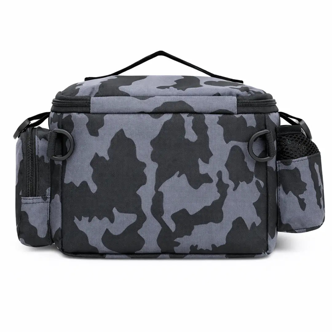 A Bolsa de Pesca Zanter Compact mostrada de costa, com seus dois bolsos laterais aparentes