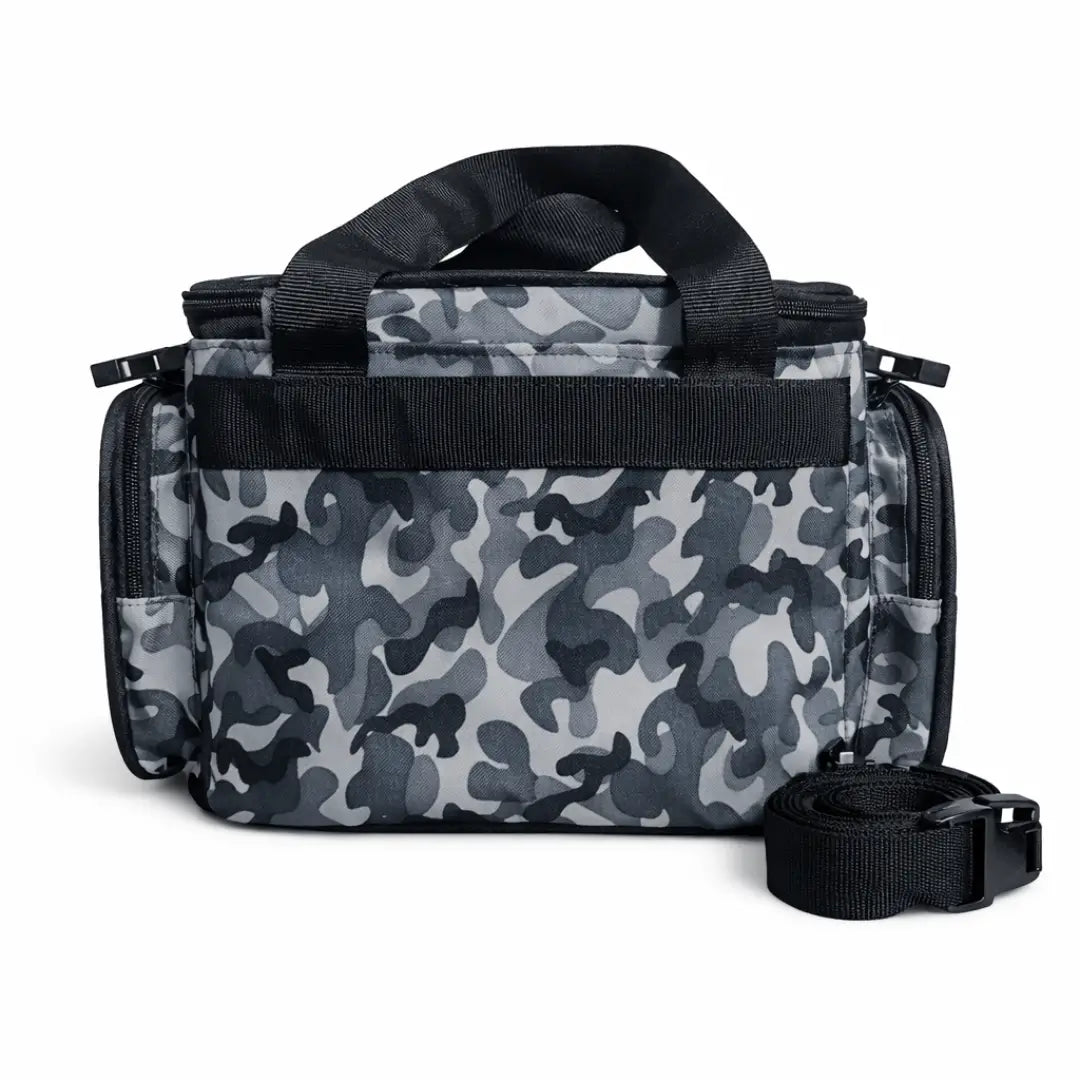 A Bolsa de Pesca Zanter Moor Camuflada vista de costas
