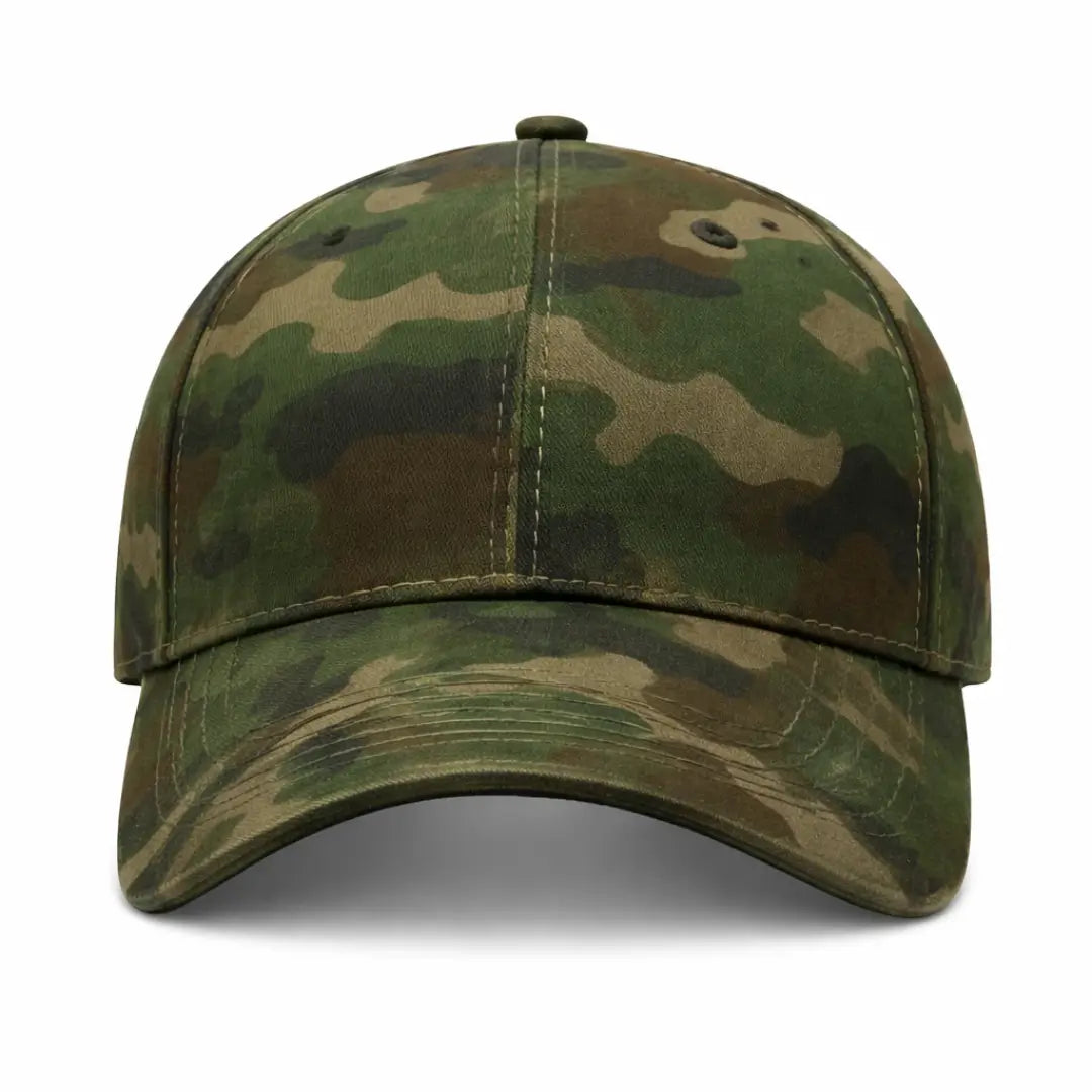 Boné de Pesca Zanter Hunter Camuflado visto de frente, mostrando sua aba semi curva