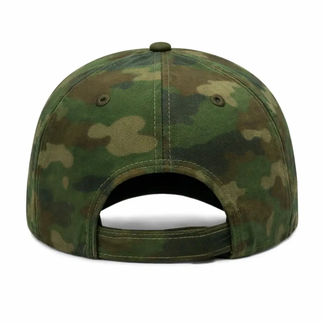 Boné de Pesca Zanter Hunter Camuflado visto de costas, com seu sistema de ajuste em foco