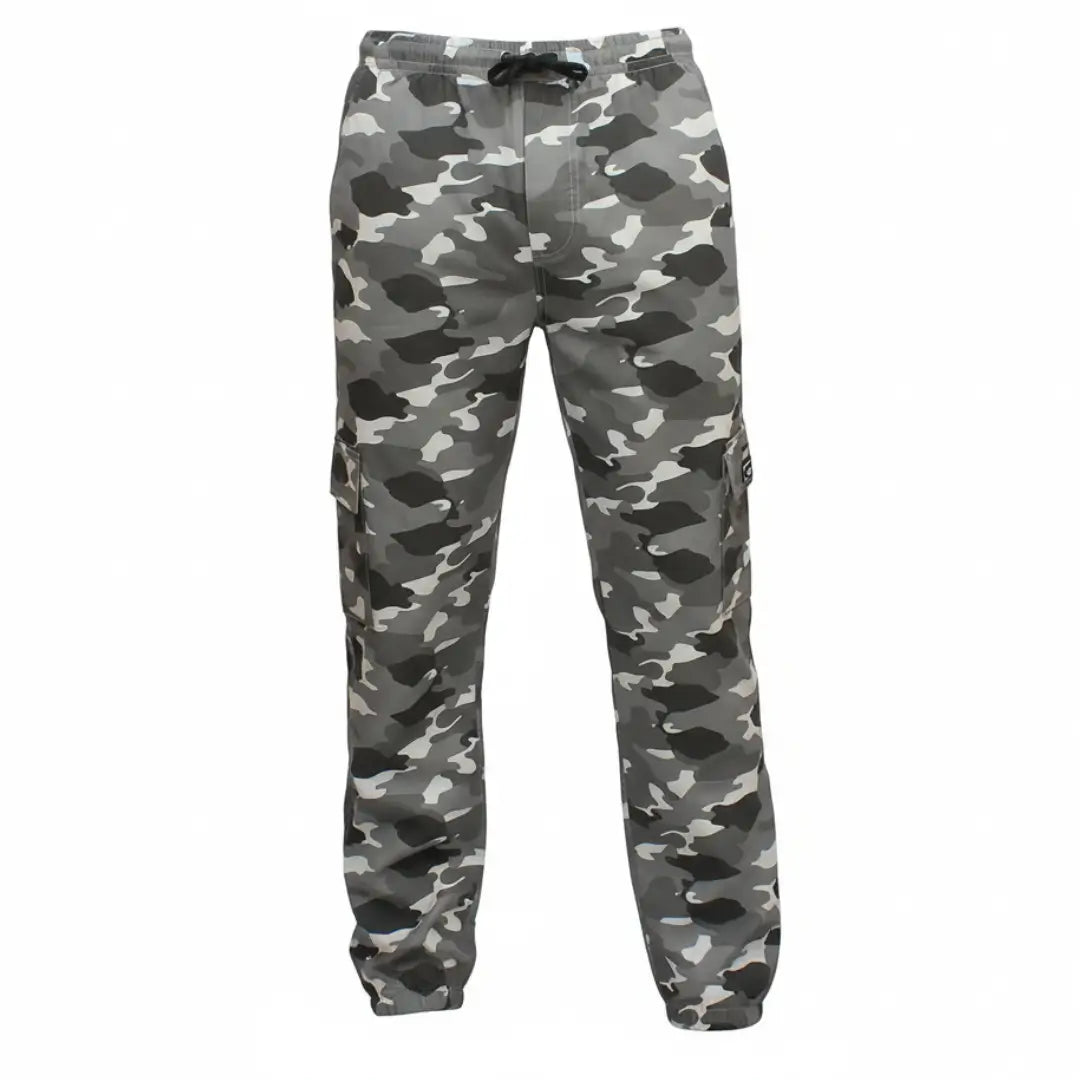 A Calça Tática Masculina Zanter Camuflada Cinza vista de frente