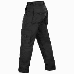 Calça Tática Masculina Explorer Preta vista de lado, com destaque no seu bolso lateral e traseiro