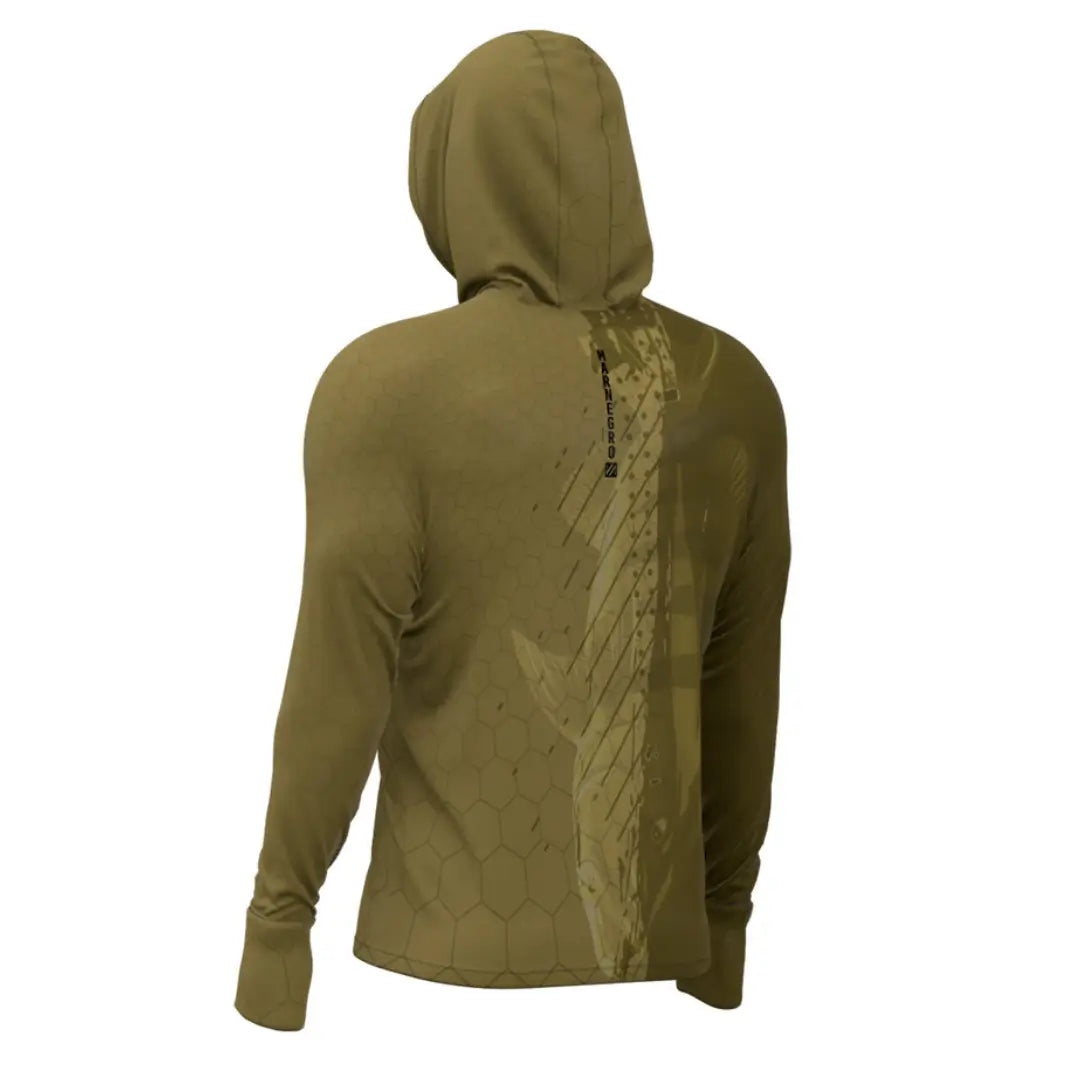 Camisa de Pesca Mar Negro Sublimada Capuz Tucuna vista de costas