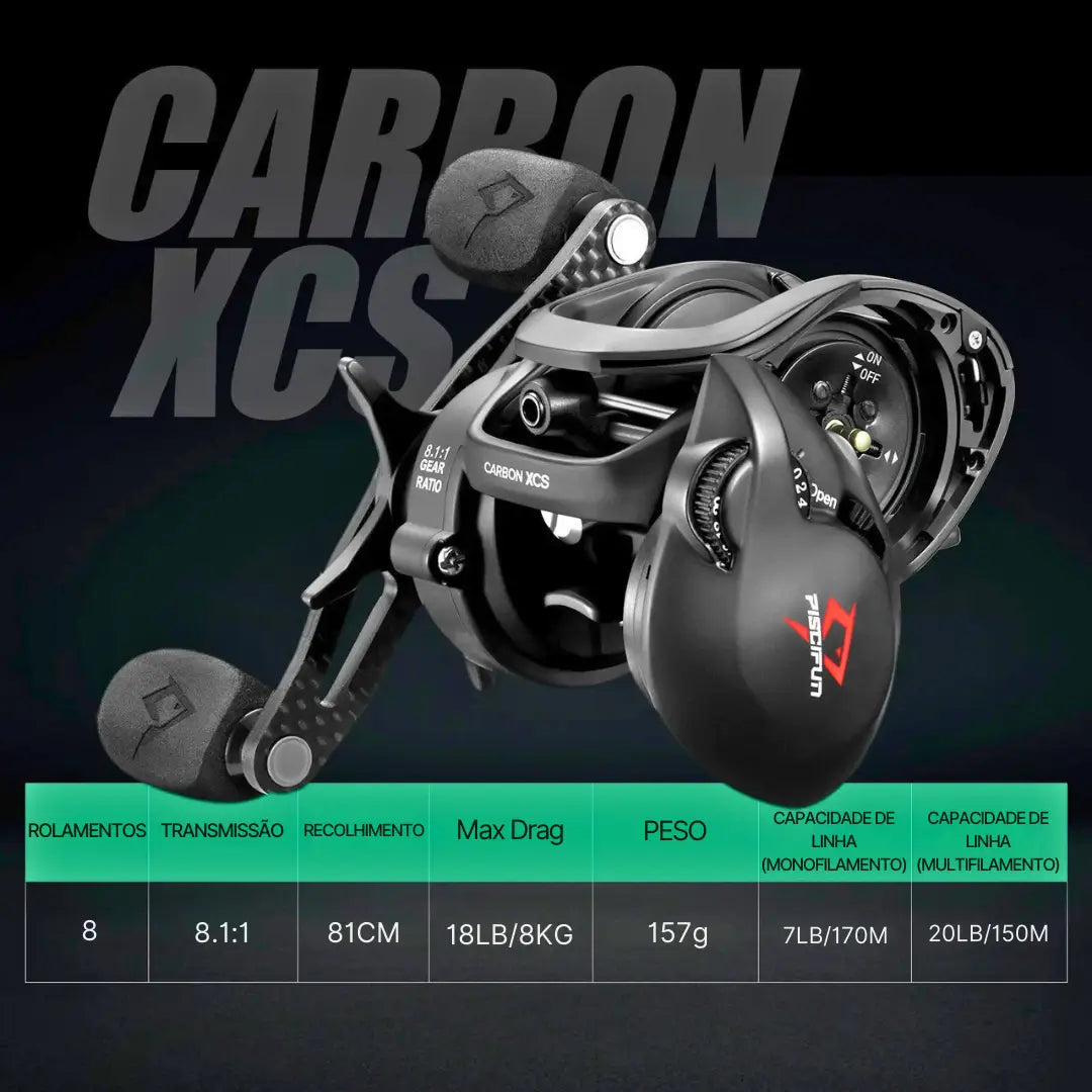 Informações técnicas da Carretilha de Pesca Piscifun Carbon XCS