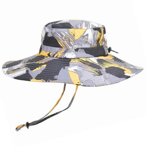 Chapéu de Pesca Urban Camo na cor amarelo em destaque