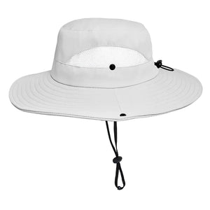 Chapéu de Pesca Zanter Air Field na cor cinza claro em foco, com o fundo branco