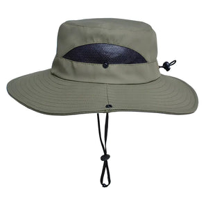 Chapéu de Pesca Zanter Air Field na cor verde militar em foco, com o fundo branco