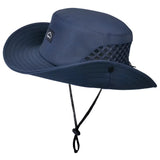 Chapéu de Pesca Zanter Air Trek na cor azul em destaque, com o fundo branco