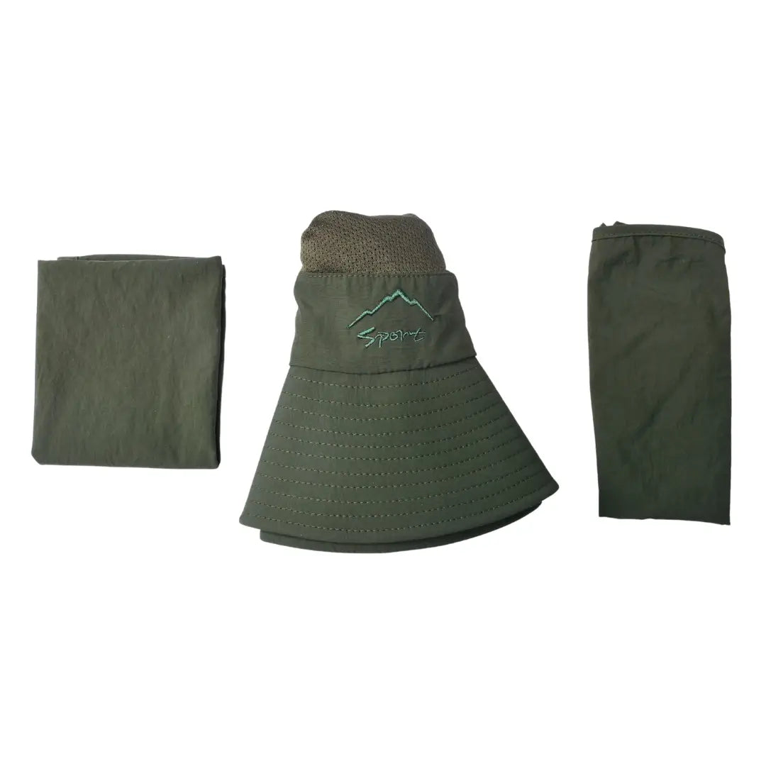 O Chapéu de Pesca Zanter Expedition Pro e seus dois panos para proteção das costas e do rosto em destaque