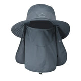 O Chapéu de Pesca Zanter Expedition Pro Cinza visto de frente, com sua proteção de rosto em destaque