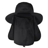O Chapéu de Pesca Zanter Expedition Pro Preto visto de frente, com sua proteção de rosto em destaque