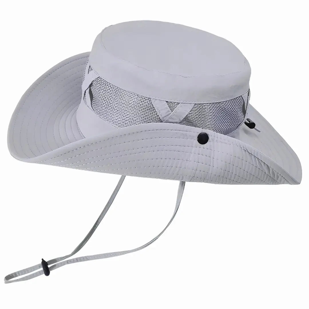 Chapéu de Pesca Zanter Hunter na cor cinza em foco, com o fundo branco