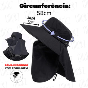 As medidas do Chapéu de Pesca Zanter Ventus com circunferência total e largura total da aba