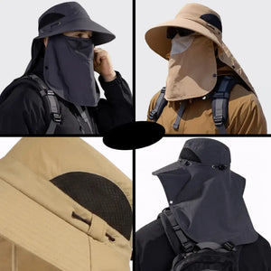 Quatro imagens em ângulos diferentes do Chapéu de Pesca Zanter Ventus na cor caqui e cinza