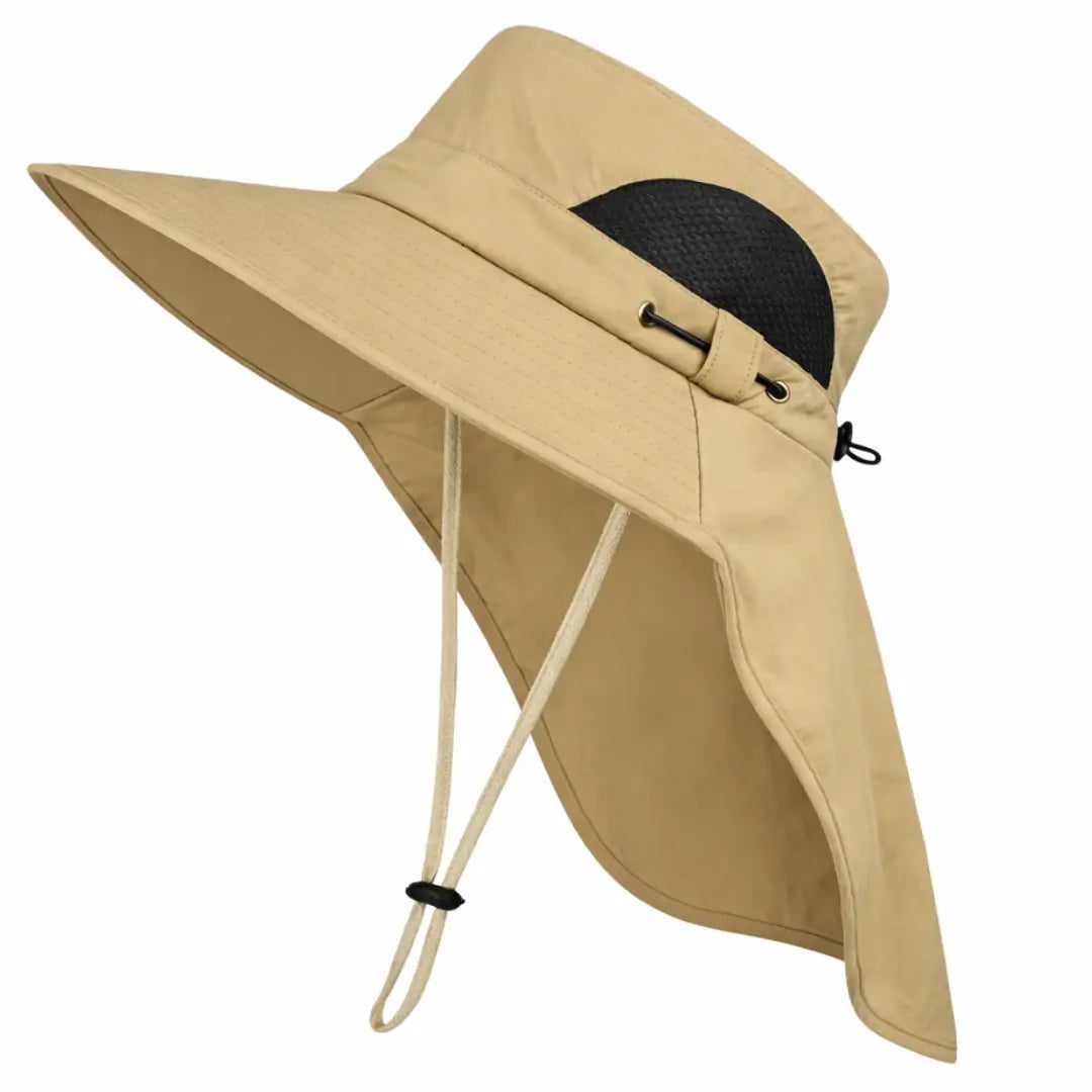 O chapéu de Pesca Zanter Ventus na cor caqui mostrado de lado