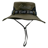 O Chapéu de Pesca Zanter Explorer Max na cor Army Green visto de frente, com o fundo branco