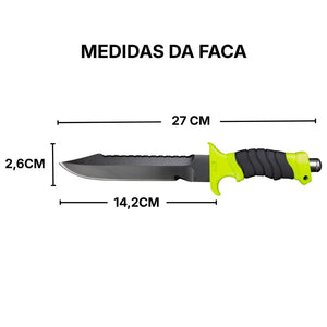 As medidas da Faca de Pesca Albatroz Astra, sendo seu comprimento total, comprimento da lâmina e largura da lâmina