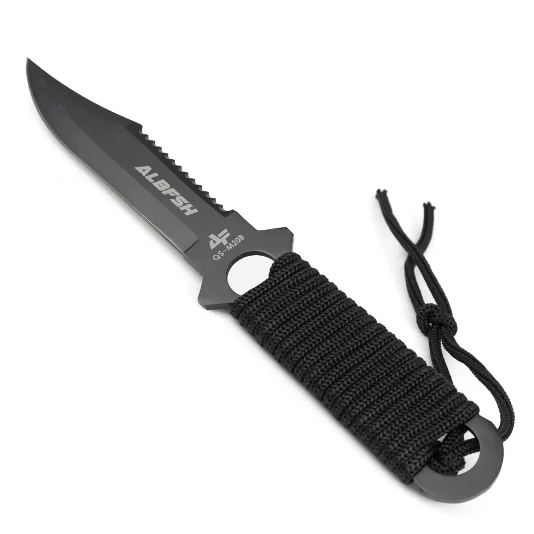 A  Faca de Pesca Albatroz Helix sobre uma superfície, com seu cabo em destaque 