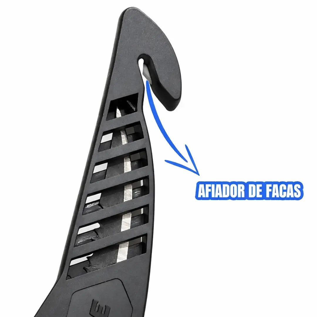 O afiador da bainha da Faca de Pesca Marine Sports Fileteira em foco