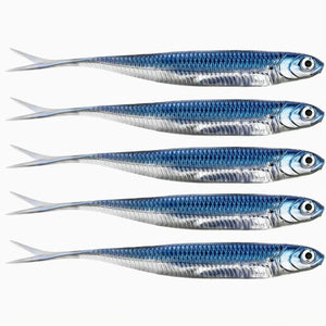 Close na Isca Artificial Soft Shad 5 Peças Blue sardine premium 