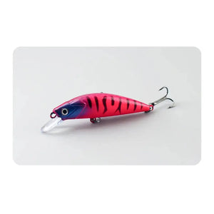 Isca tipo minnow do Kit Isca Artificial Minnow Wave na cor vermelha vista de lado em fundo claro