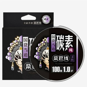 A caixa da Linha Fluorcarbono Zanter Kenshi do lado esquerdo, e seu carretel do lado direito