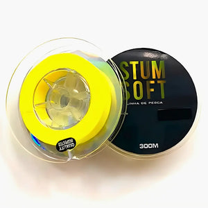 Dois carretéis da Linha Monofilamento Albatroz Stum Soft, um virado para frente e outro virado para trás