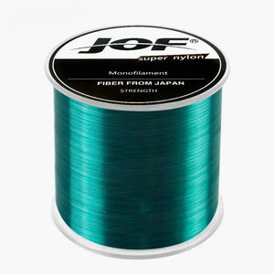 Carretel da Linha Monofilamento Jof Predator na cor verde em pé