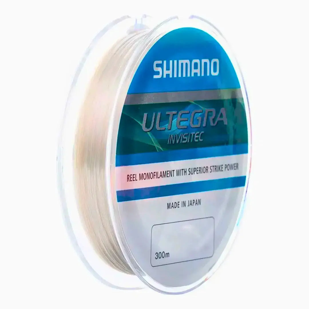 Carretel da Linha Monofilamento Shimano Ultegra Invisitec mostrado de frente e do lado direito