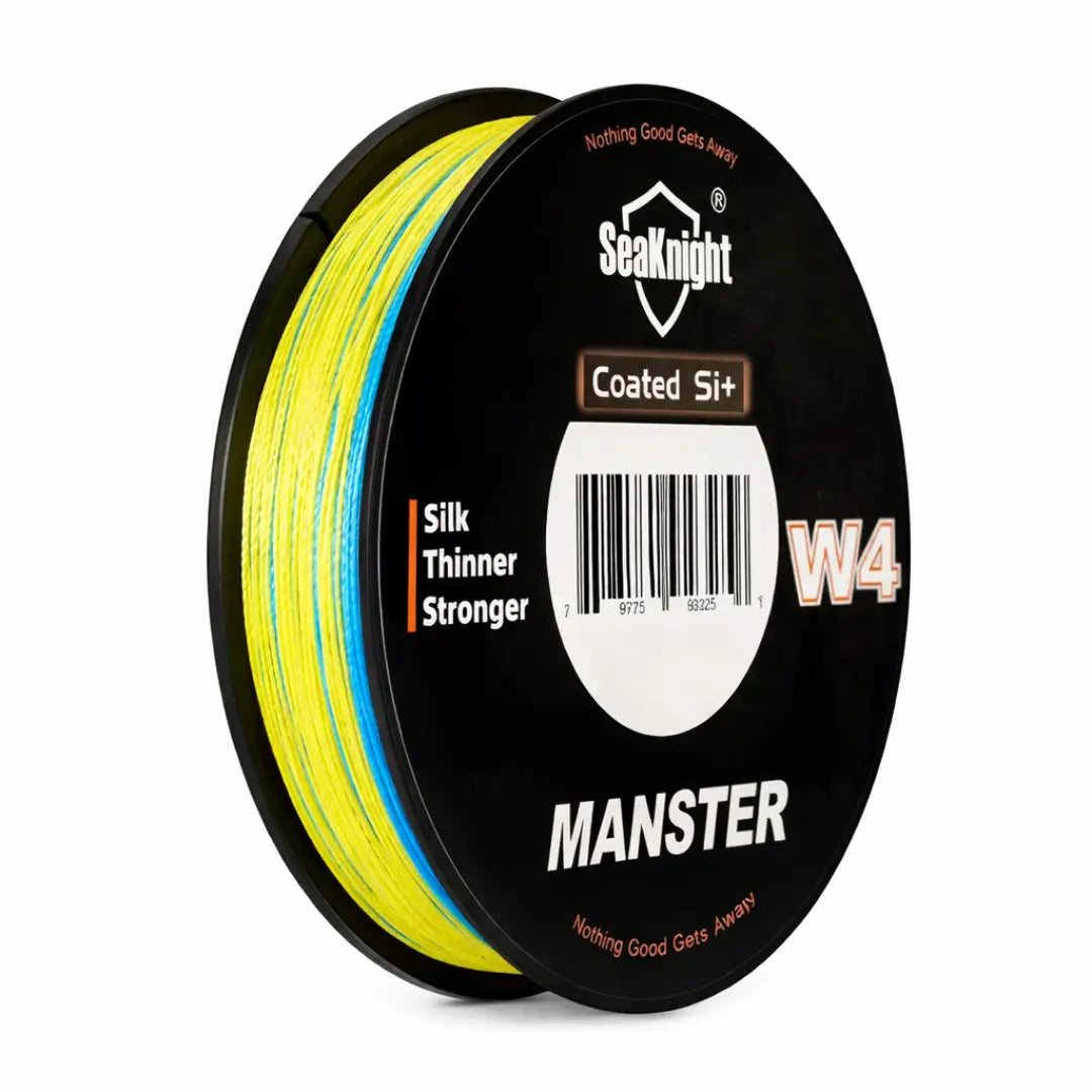 Carretel da Linha Multifilamento Manster W4 na cor multicores visto em foco, com o fundo branco
