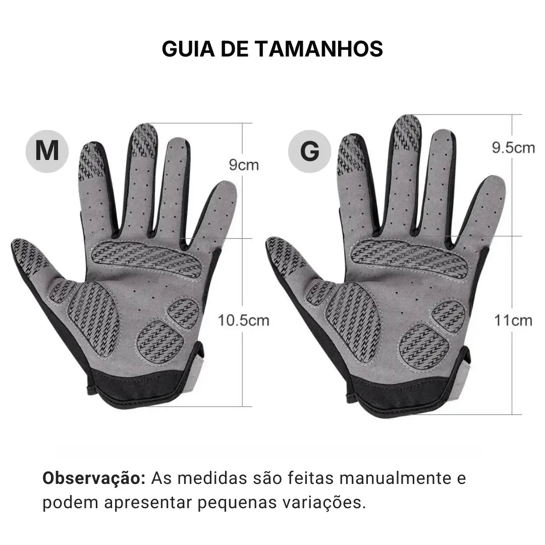 Guia de tamanhos da Luva de Pesca Noeby Vector