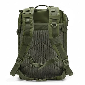 A Mochila de Pesca MK na cor verde mostrada de costas, com suas alças em destaque